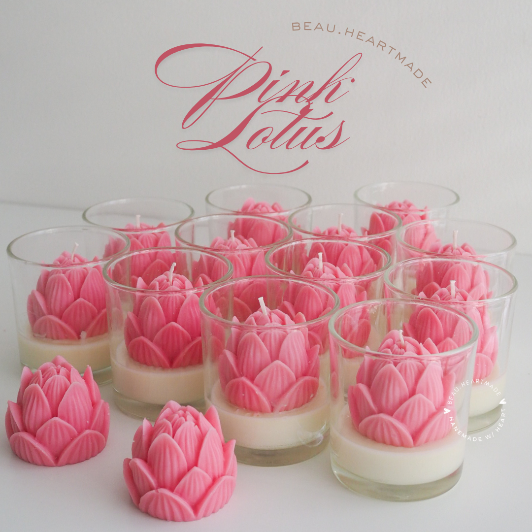 Pink Lotus | Home decor | Gift | Candle | Handmade soy candle | Natural | Home