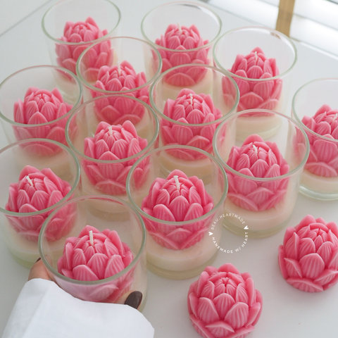 Pink Lotus | Home decor | Gift | Candle | Handmade soy candle | Natural | Home