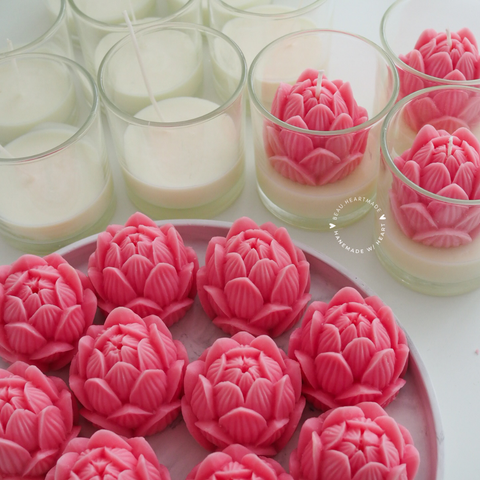 Pink Lotus | Home decor | Gift | Candle | Handmade soy candle | Natural | Home