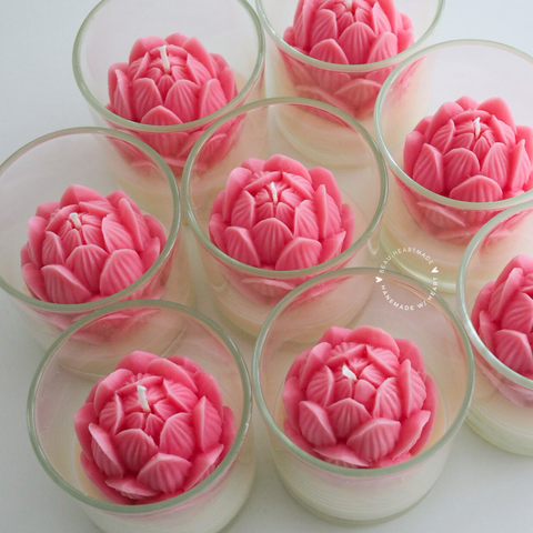 Pink Lotus | Home decor | Gift | Candle | Handmade soy candle | Natural | Home