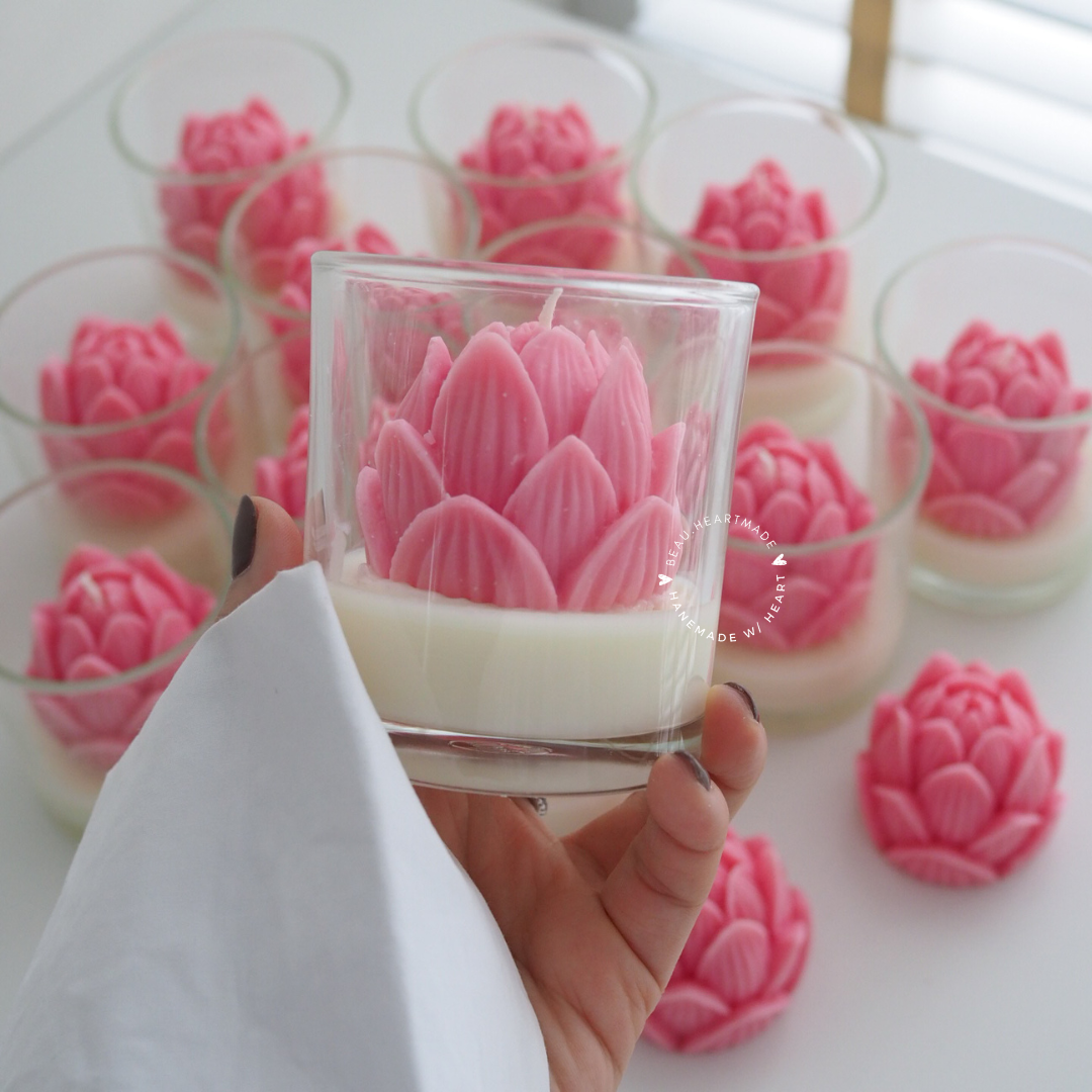 Pink Lotus | Home decor | Gift | Candle | Handmade soy candle | Natural | Home