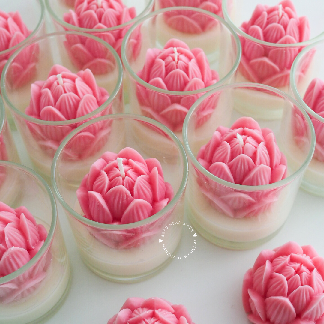 Pink Lotus | Home decor | Gift | Candle | Handmade soy candle | Natural | Home