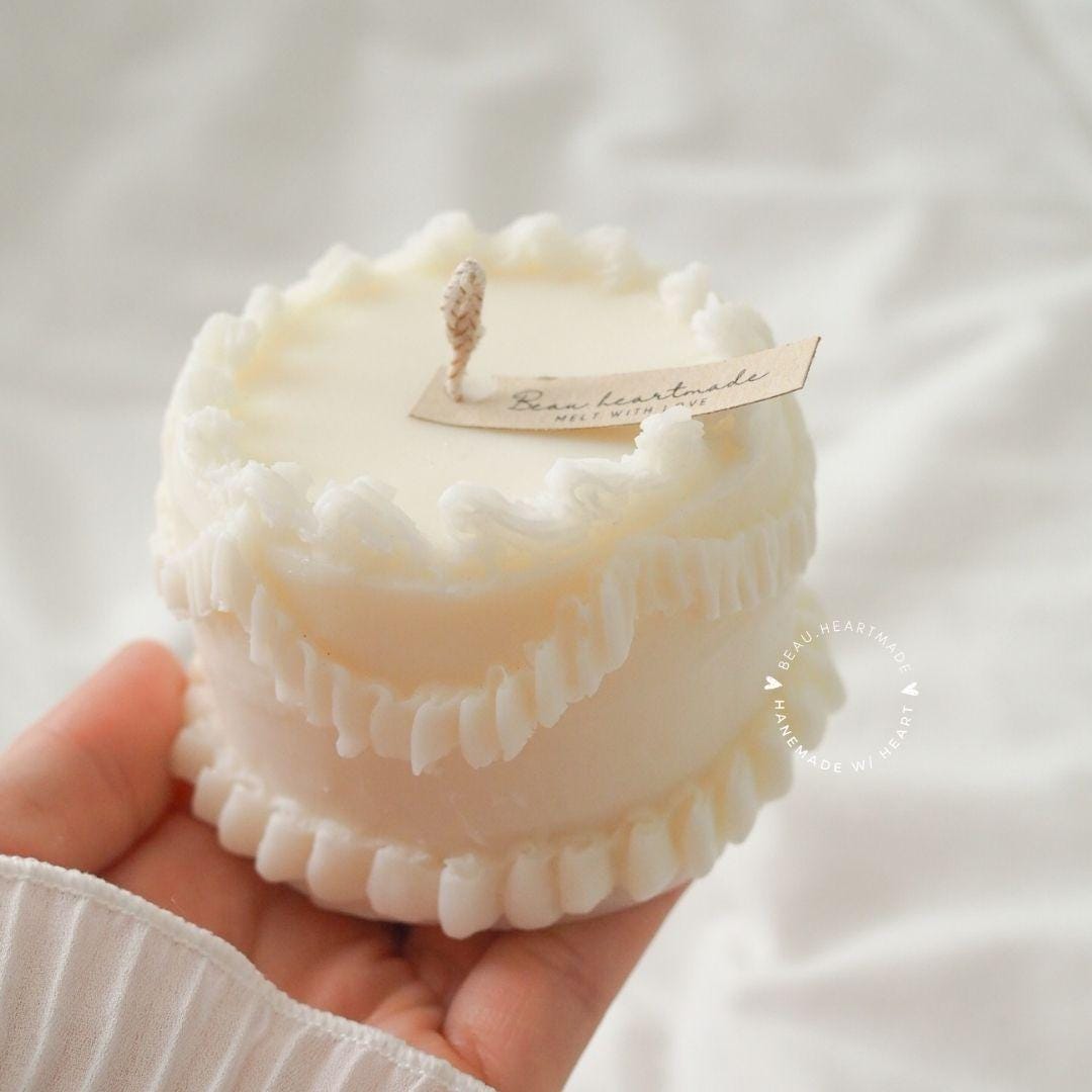 LumiLush cake, Cake Candle, Cake Candle,Natural Soy & Beeswax, Birthday Cake, Birthday Gift, Valentine's Day Gift, Gift