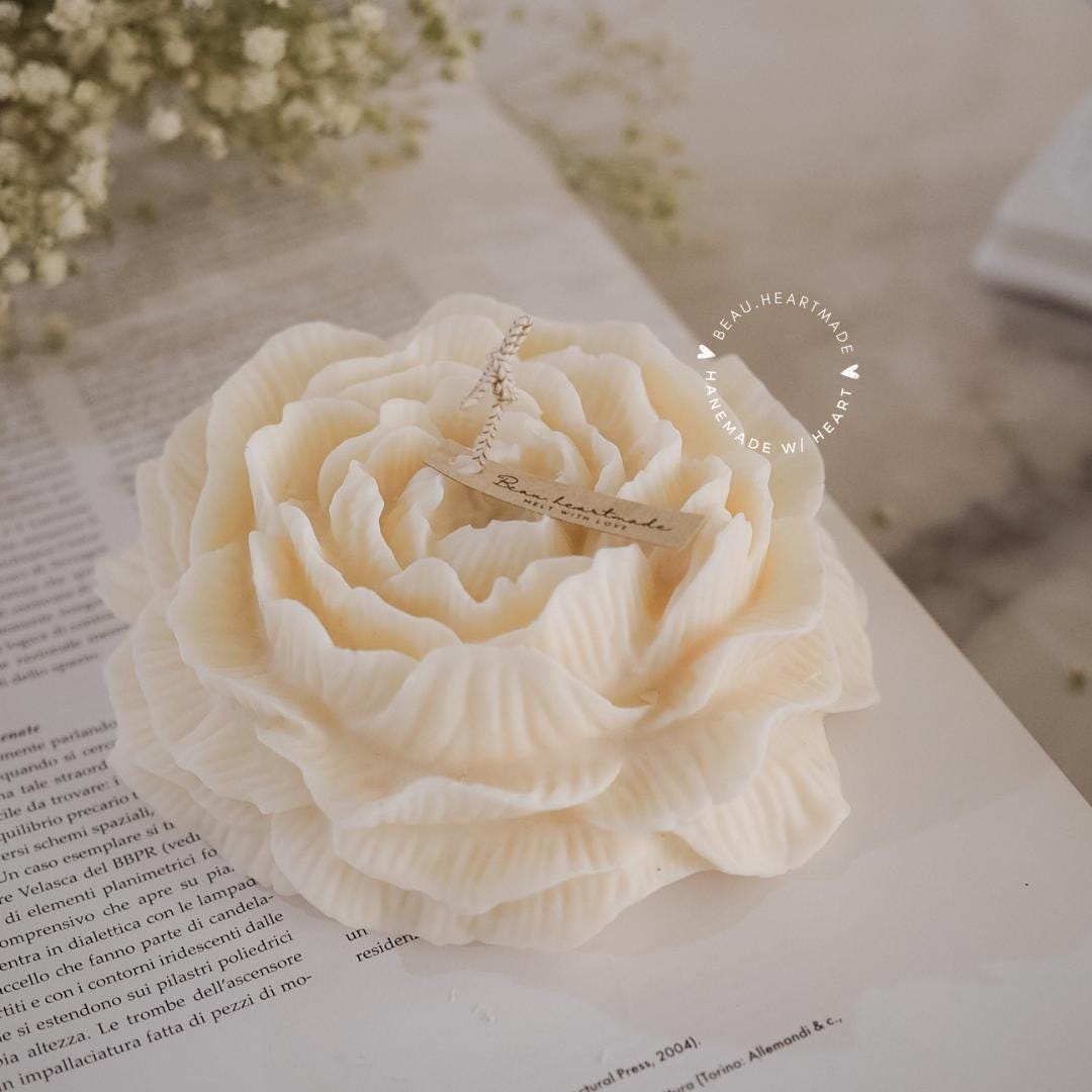 Jumbo white Peony candle | Peony Candle | Home decor | Gift | Candle | Handmade soy candle | Natural | Home