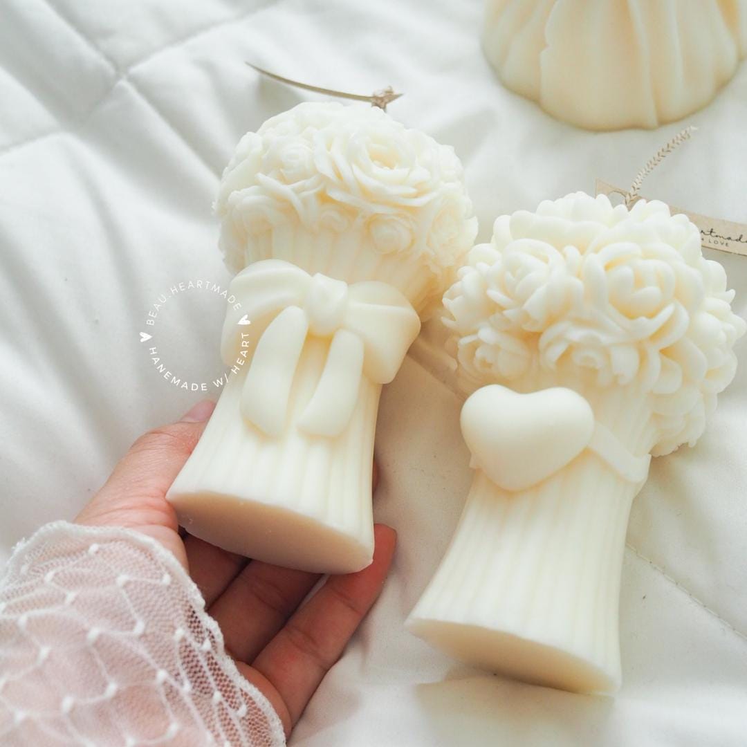 Set 2 of Bouquet | Flower candle | Home decor | Gift | Candle | Handmade soy candle | Natural | Home