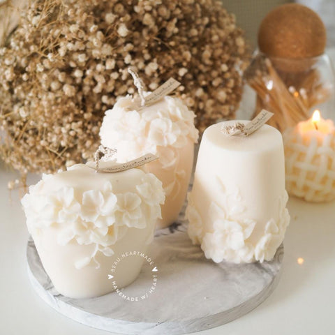 Set 3 of Floral  | Home decor | Gift | Candle | Handmade soy candle | Natural | Home