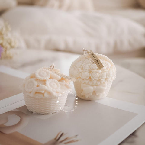 Flower in Busket | Home decor | Gift | Candle | Handmade soy candle | Natural | Home