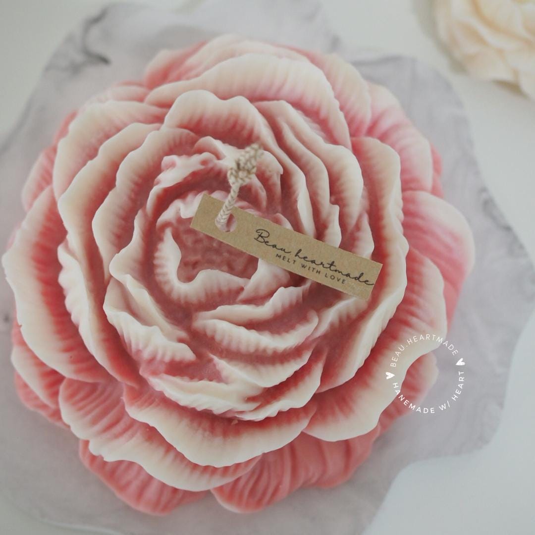 Jumbo pink peony candle | Pink Peony Candle | Home decor | Gift | Candle | Handmade soy candle | Natural | Home
