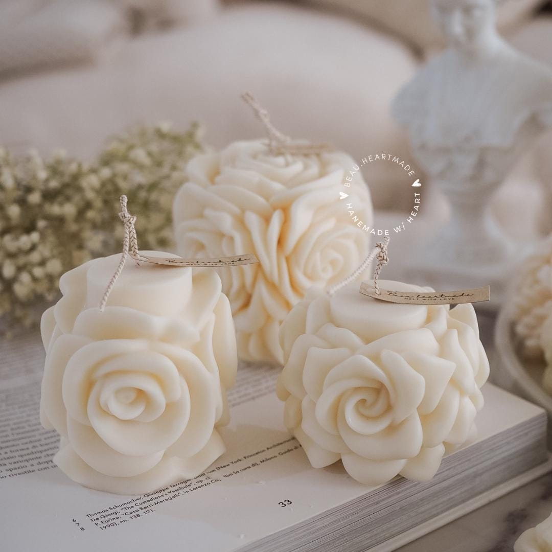 Set 3 of rose candle | Rose Candle | Home decor | Gift | Candle | Handmade soy candle | Natural | Home