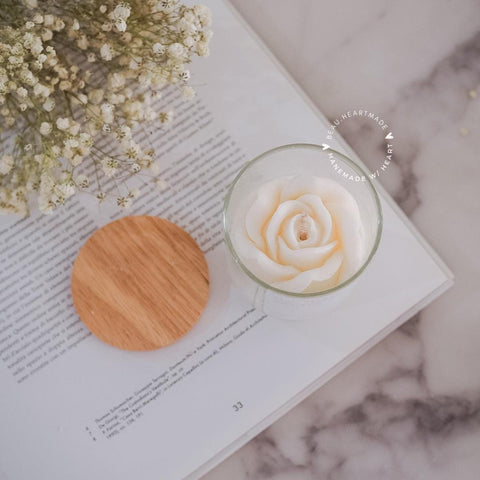 Flora Dome candle | Rose in glass Candle | Home decor | Gift | Candle | Handmade soy candle | Natural | Home