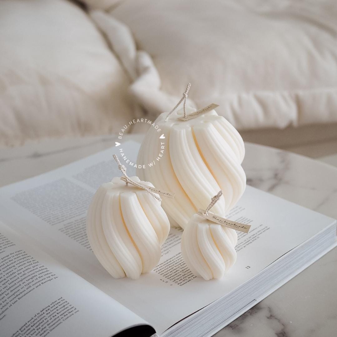 Set of 3 Curl Classic | Home decor | Gift | Candle | Handmade soy candle | Natural | Home