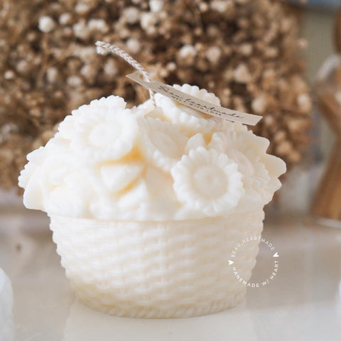 Flower in Busket | Home decor | Gift | Candle | Handmade soy candle | Natural | Home