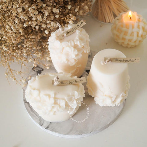 Set 3 of Floral  | Home decor | Gift | Candle | Handmade soy candle | Natural | Home