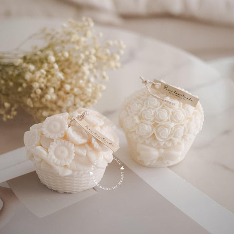 Flower in Busket | Home decor | Gift | Candle | Handmade soy candle | Natural | Home